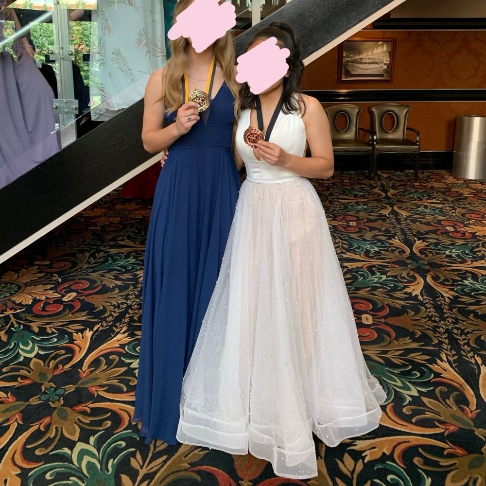 La Femme White Prom Dress